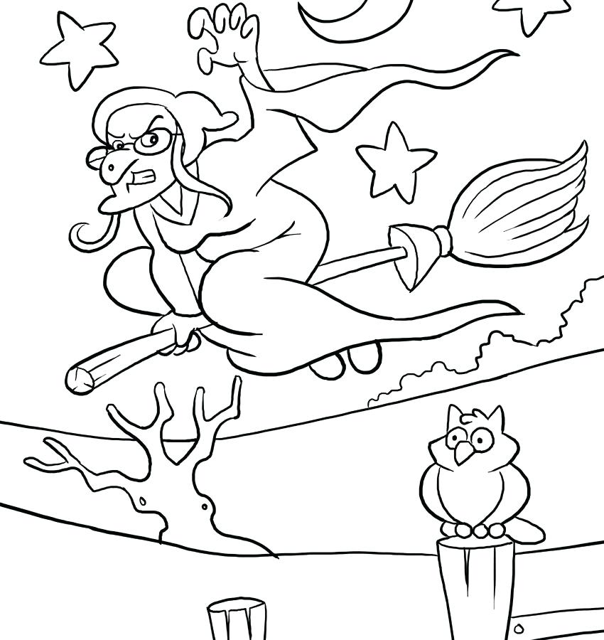850x900 Witch Coloring Page