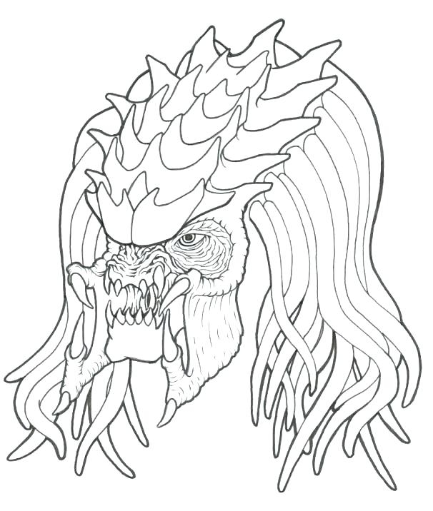 606x716 Alien Coloring Pages Predator Coloring Pages Scary Alien Coloring