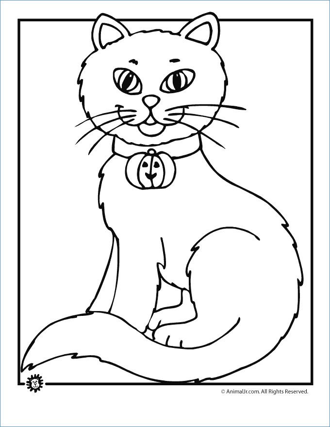 680x880 Scary Cat Halloween Coloring Pages