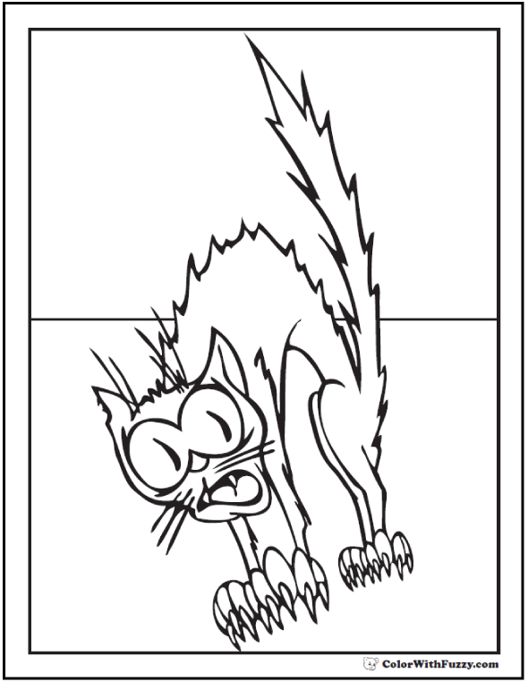 590x762 Scary Cat Coloring Pages