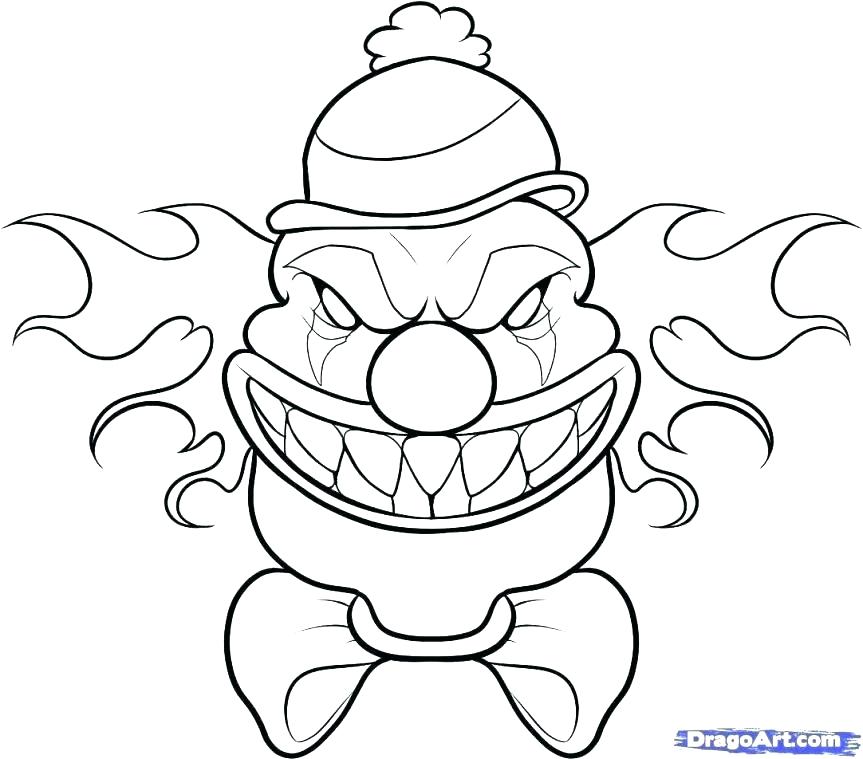 863x759 Scary Clown Coloring Pages Coloring Pages Printable Witches Scary