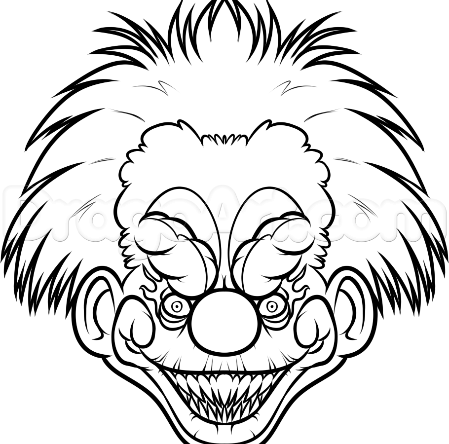 910x900 Scary Clown Coloring Pages To Download And Magnificent Clowns