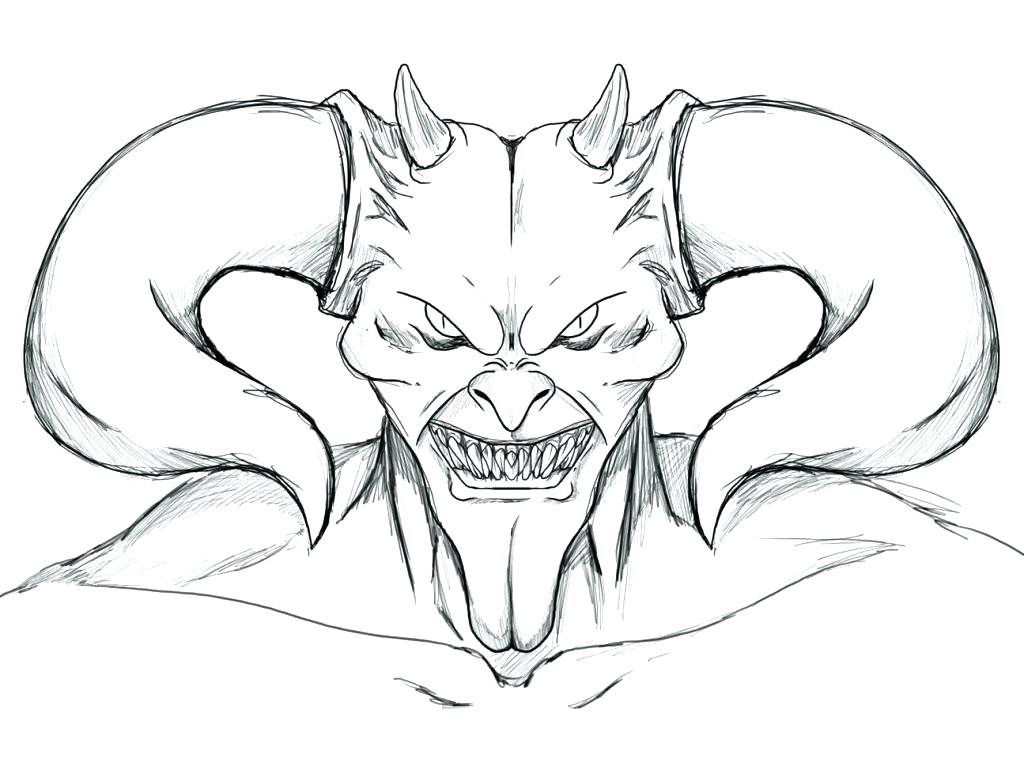 1024x766 Scary Coloring Pages Scary Coloring Pages Devil Face Clown Scary