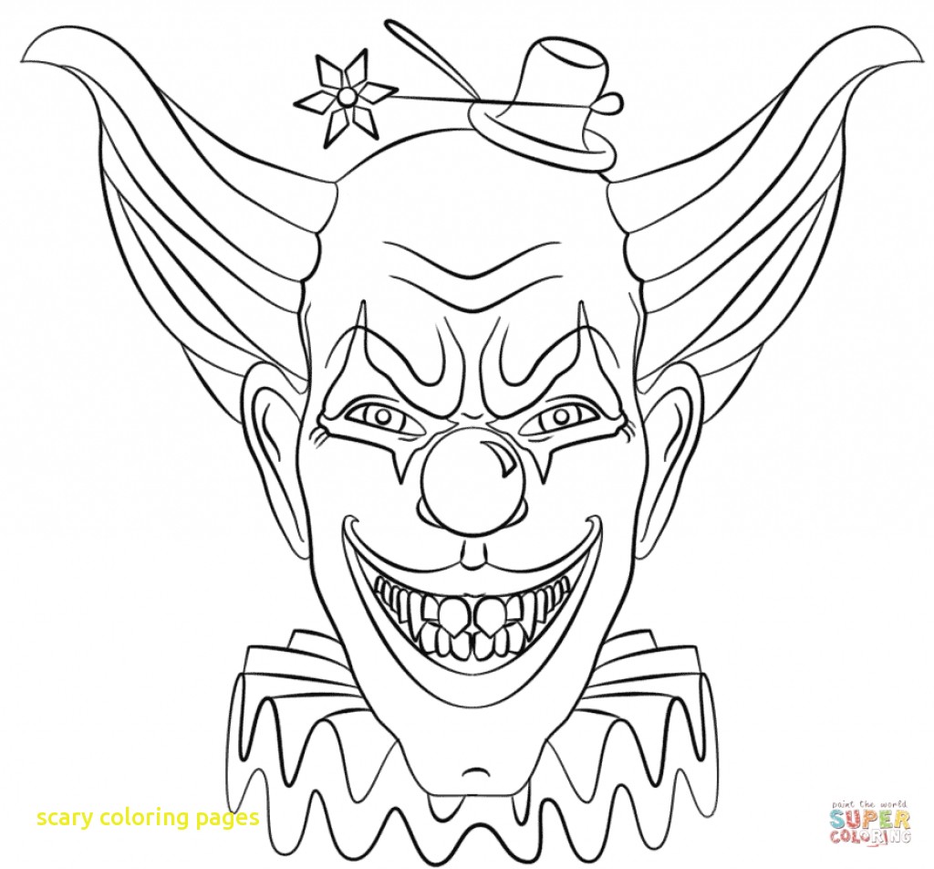 1024x952 Scary Coloring Pages With Scary Clown Coloring Pages Fun