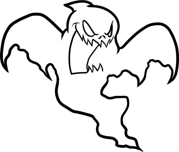 600x508 Scary Ghost Coloring Pages