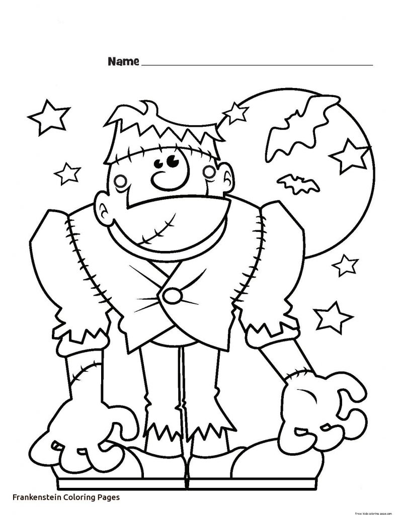 791x1024 Halloween Coloring Pages For Kids Free Scary Frankenstein Adults