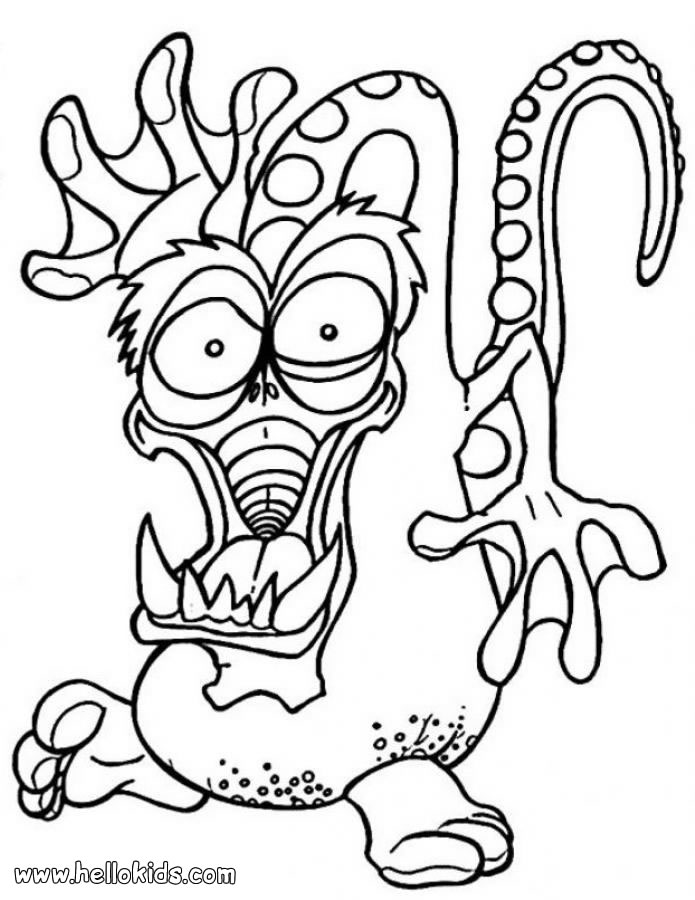 695x900 Monsters Coloring Pages Scary Dragon Monster Coloring Pages
