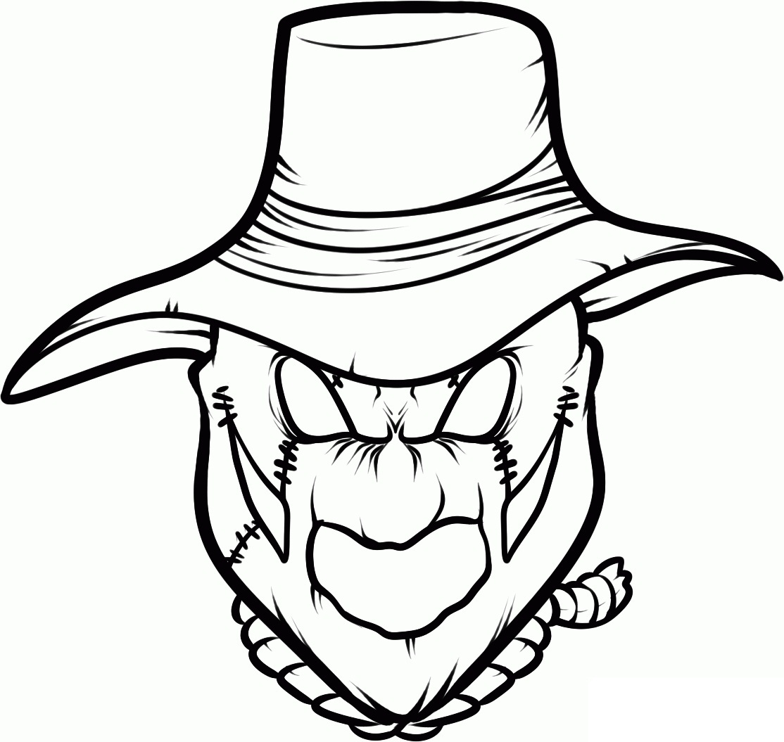 1114x1055 Scarecrow Coloring Pages