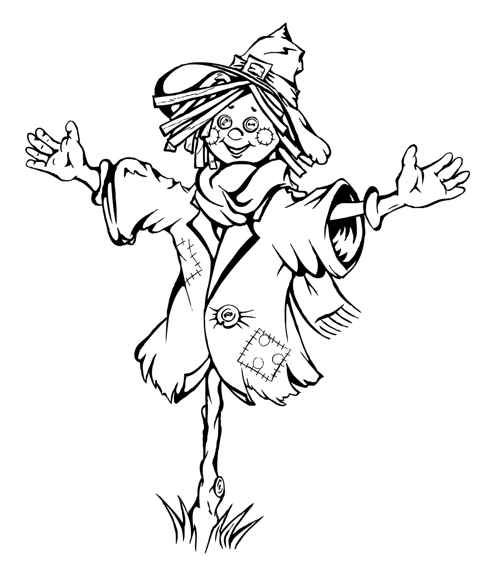 1592x1886 Scarecrow Coloring Pictures Scarecrows