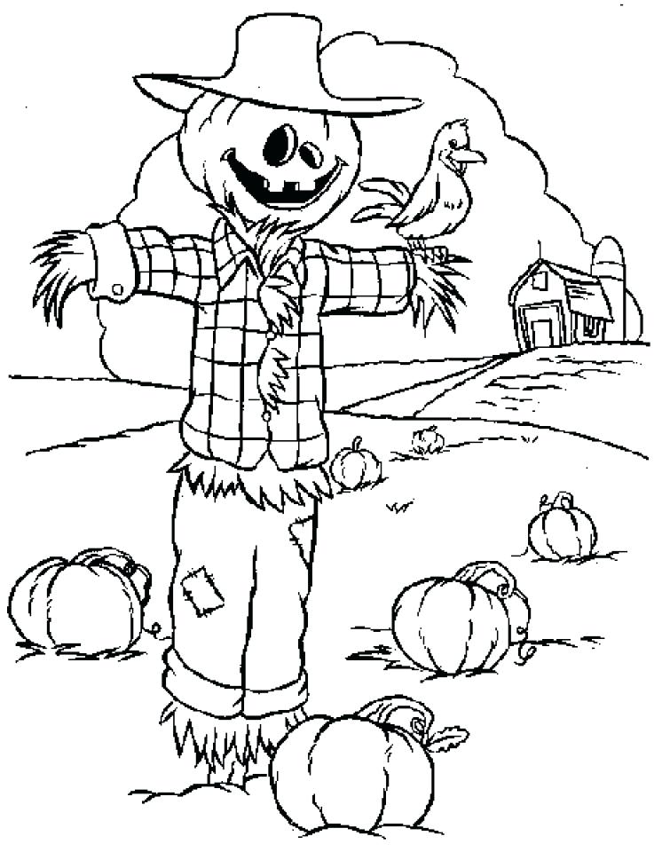 755x960 Scarecrow Coloring Pages