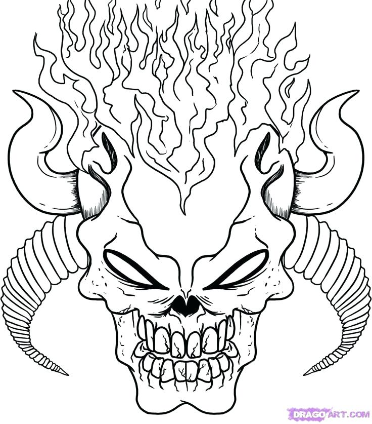 736x837 Scary Skeleton Coloring Pages