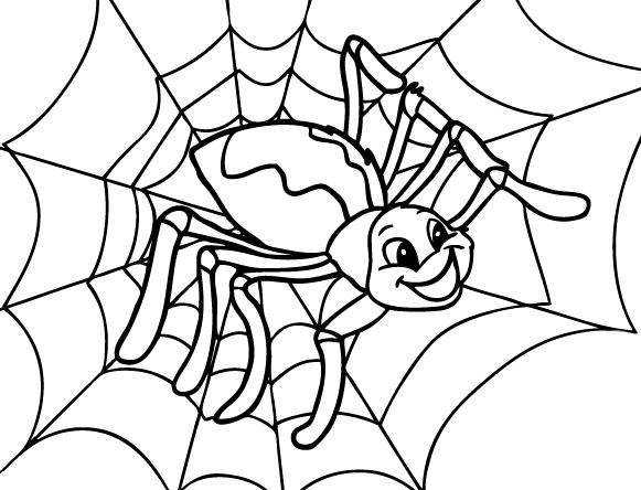 581x444 Happy Spider Coloring Page Cute Spider Spider