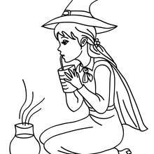 220x220 Scary Witch Face Coloring Pages