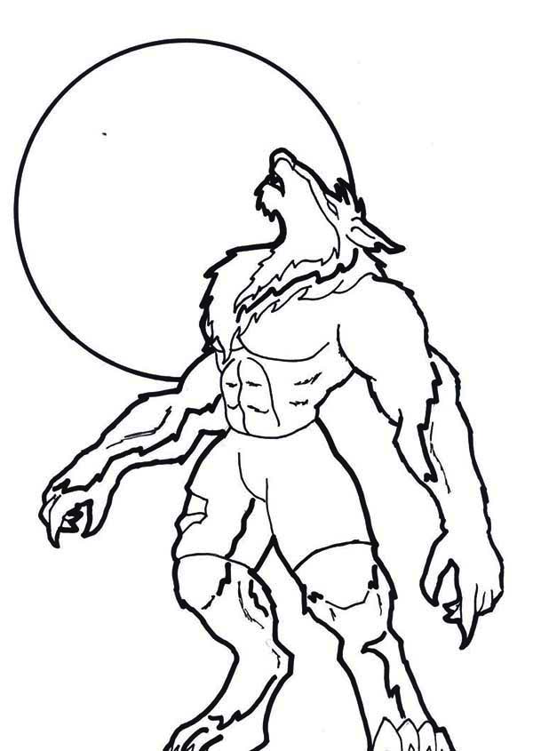 600x845 Scary Werewolf Coloring Pages