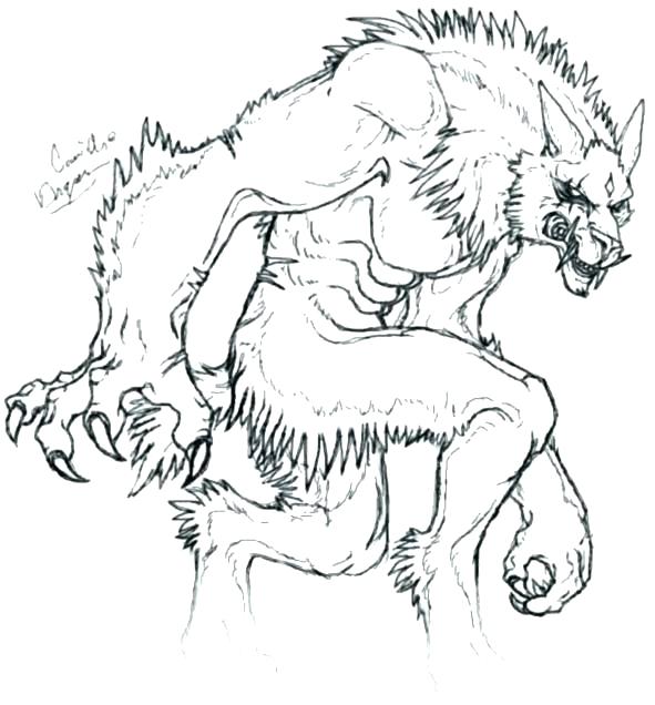 591x636 Werewolf Coloring Pages Notorious Werewolf Coloring Page Girl