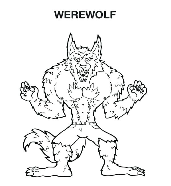 600x653 Werewolf Coloring Pages Printable