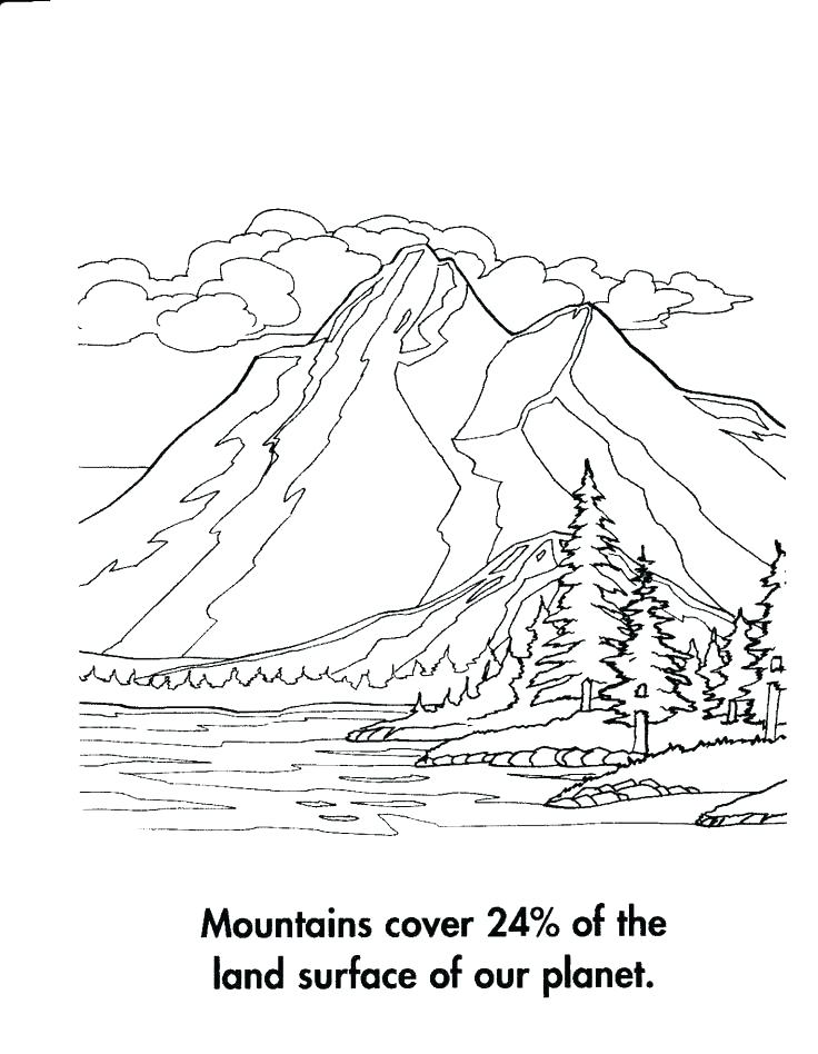736x948 Mountain Coloring Pages Landscape Color Pages Mountain Coloring