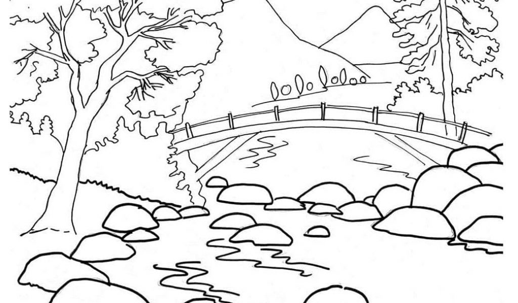 1024x600 Scenery Coloring Pages Timykids