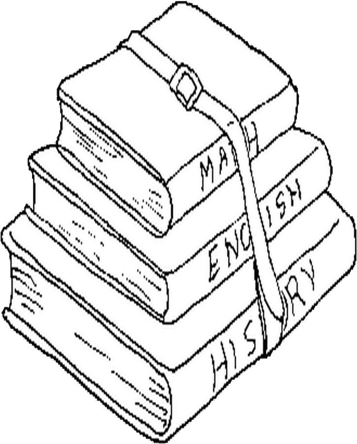 725x900 School Books Coloring Page