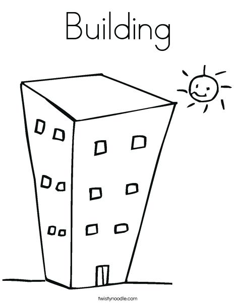 468x605 Building Coloring Page Construction Construction Job Building