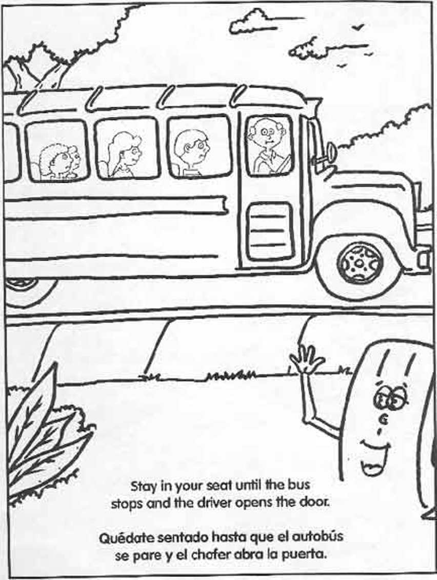 852x1130 Bus Printable Coloring Page Imaginethispromo School Safety Rules
