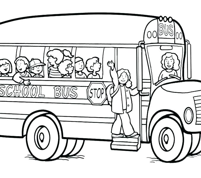 678x600 School Bus Coloring Page