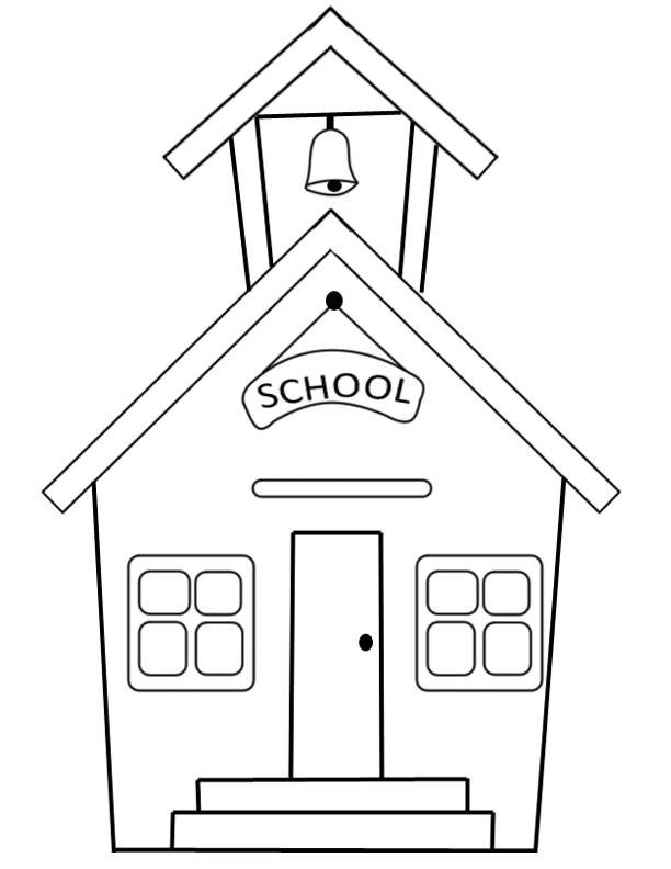 612x792 School Building Coloring Pages