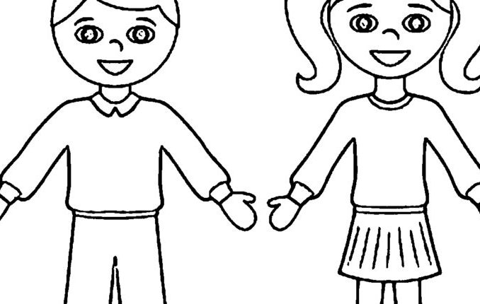 678x430 Boy And Girl Coloring Pages Printable School Boy Girl Coloring