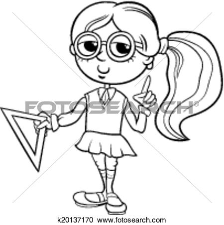 450x452 Clipart Girl Coloring Pages Collection