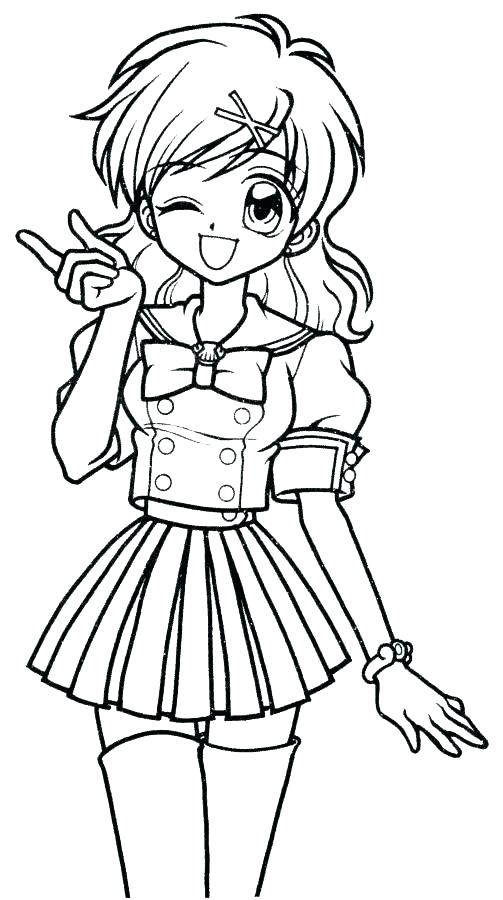 503x900 Girl Coloring Pages Anime Mermaid Coloring Pages School Girl