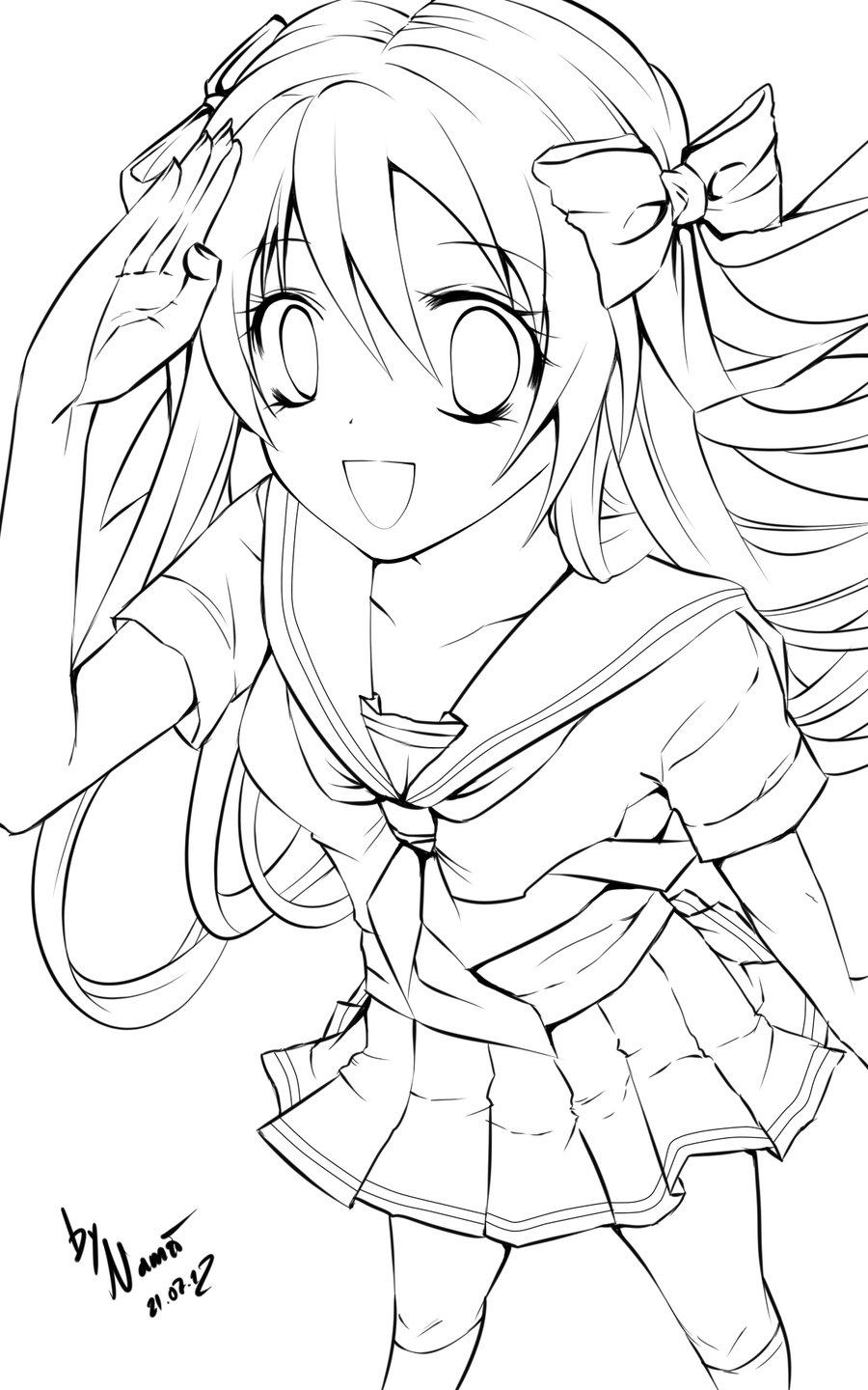 900x1440 Anime School Girl Coloring Pages Download