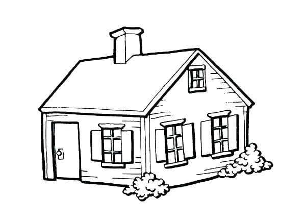 600x429 School House Coloring Page