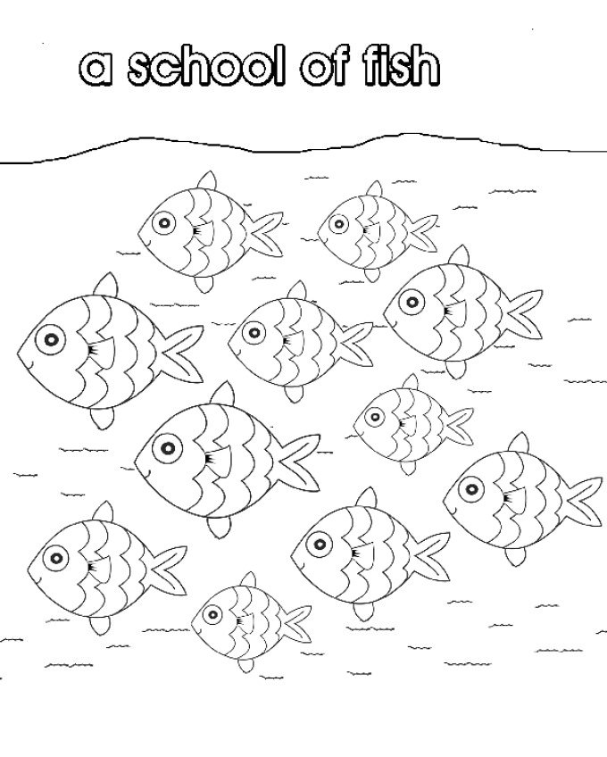 School Of Fish Coloring Pages at GetDrawings | Free download