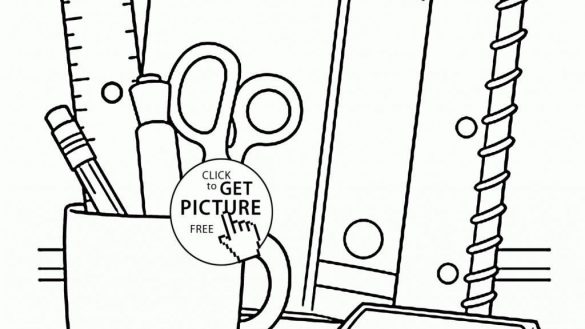 585x329 School Supplies Coloring Pages Coloring Book School