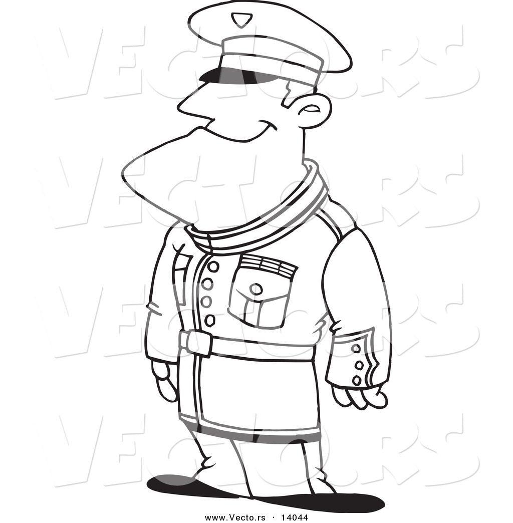 1024x1044 Vector Of A Cartoon Man Standing Proud In Uniform