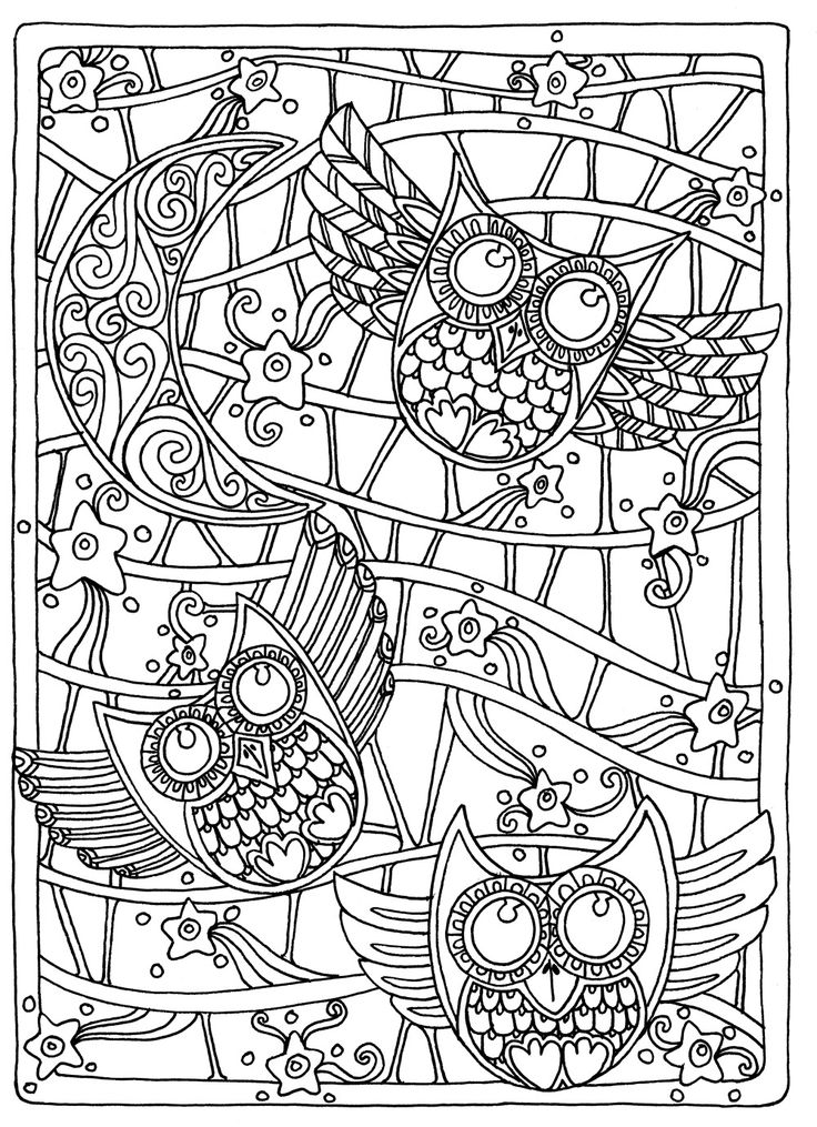736x1015 Owl Coloring Pages For Adults Free Detailed Owl Coloring Pages