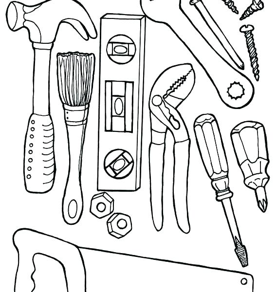 567x600 Tools Coloring Pages Construction Tools Coloring Pages Carpenter