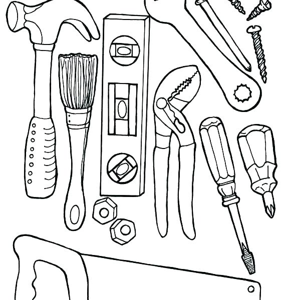 567x600 Tools Coloring Pages Coloring Pages Of Tools Free Teaching Tool
