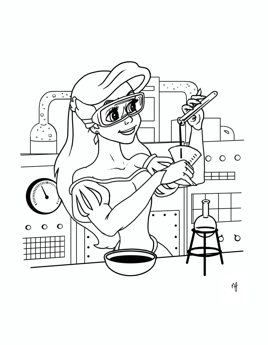 900x1156 Science Coloring Page