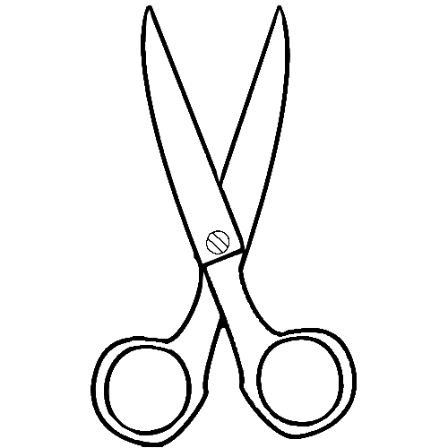 500x500 Scissors Coloring Page