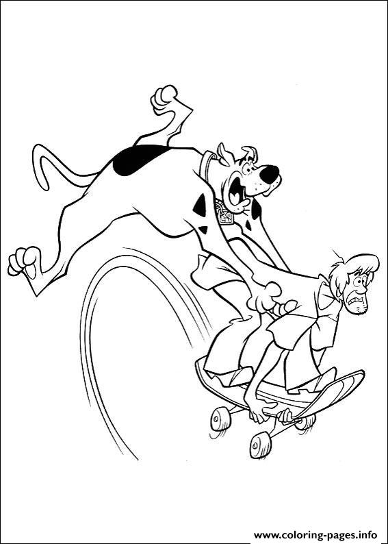 567x794 Shaggy On Skateboard With Scooby Scooby Doo Coloring Pages
