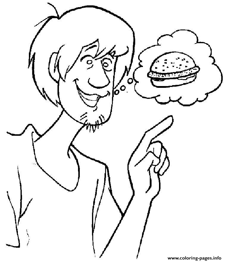 759x880 Shaggy Wants Burger Scooby Doo Coloring Pages Printable