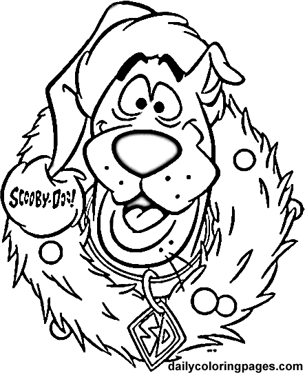 443x544 Free Disney Christmas Coloring Pages Scooby Doo Wreath Christmas