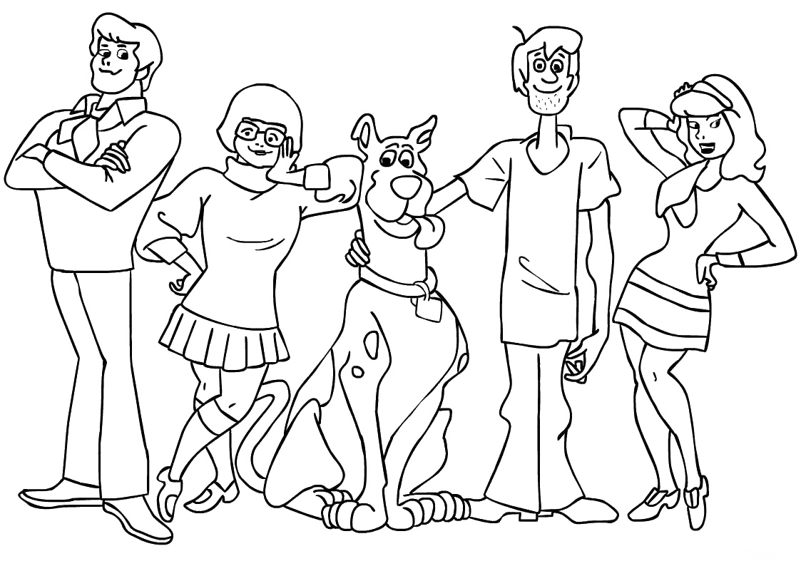 1123x794 Unlimited Scooby Doo Mystery Machine Coloring Pages Free Scoo