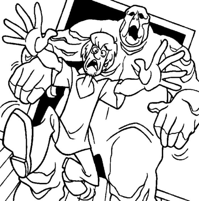 700x705 Scooby Doo Halloween Coloring Pages Chased