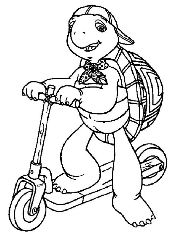 600x796 Franklin The Turtle Ride Scooter Coloring Pages Batch Coloring
