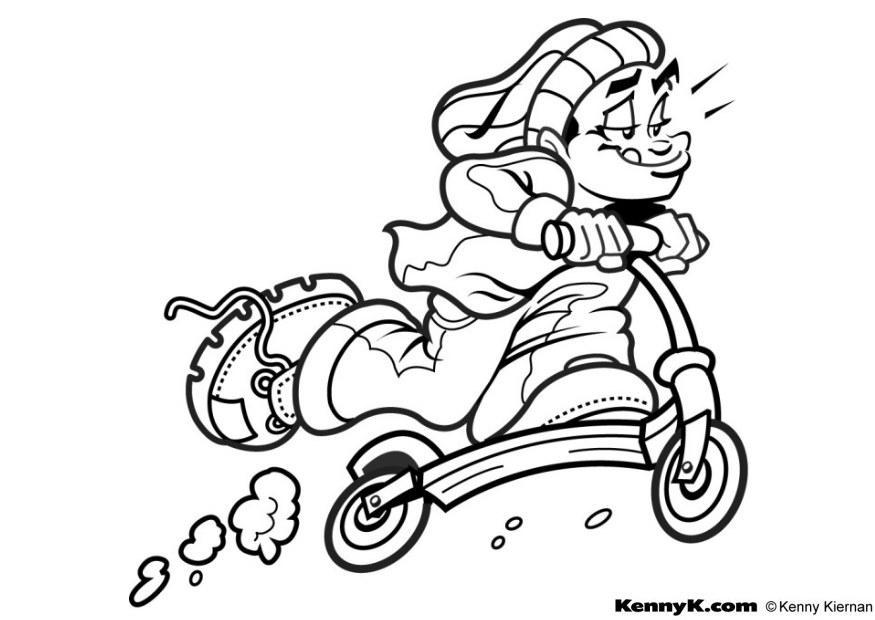 875x620 Coloring Page Scooter