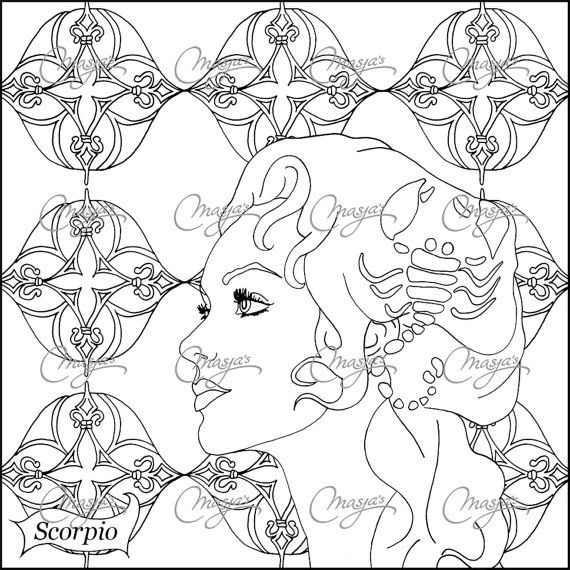 570x570 Masjas Zodiac Sign Scorpio Coloring Page Made