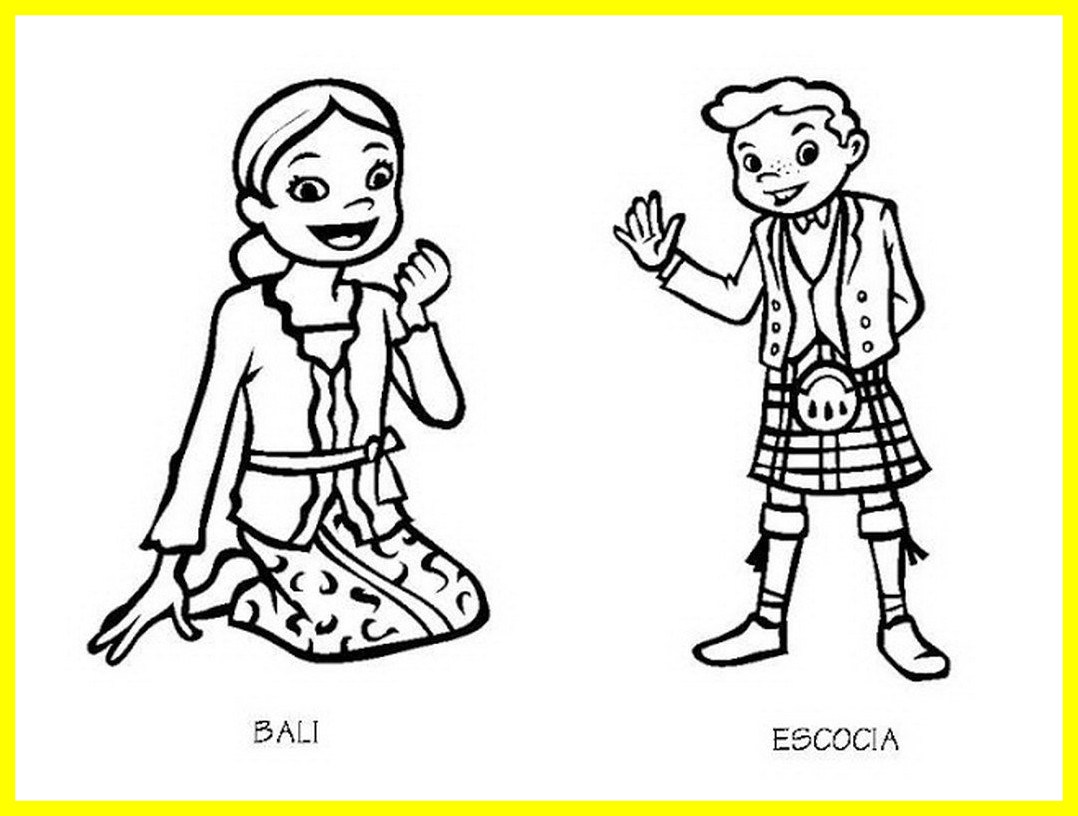 1078x816 Awesome Costumes Bali And Scotland Coloring Image Of Flag Page