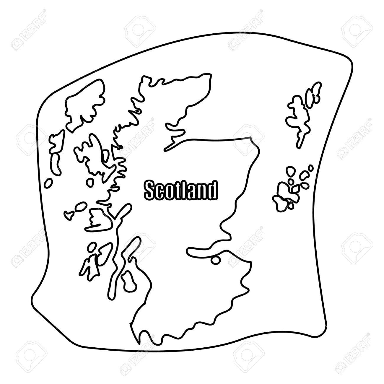 1300x1300 Special Outline Of Scotland Cool Coloring Pages Ideas